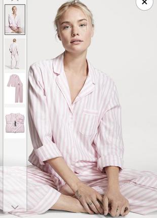Фланелева піжамка у смужку victoria’s secret