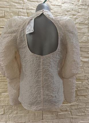 Женская блуза с рукавами буфами ,жатка известный бренд h&m размер 42-442 фото