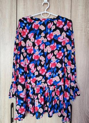 Вискозная цветокистая блуза блузка рубашка-рубашка размер 58-605 фото