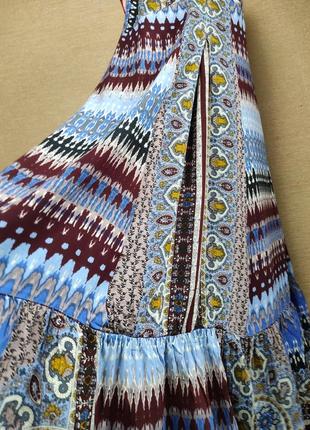Яскравий літній сарафан сукня га бретелях вільного крою6 фото