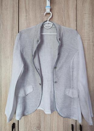 Итальянский льняной кардиган пиджак кофта кофточка размер 48-50-52