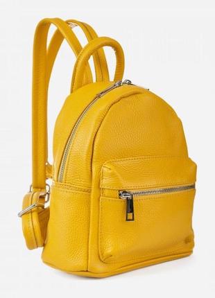 Рюкзак женский кожаный желтый