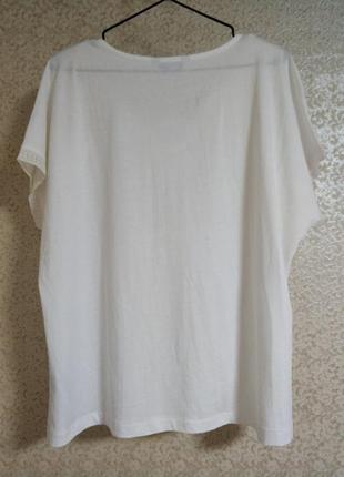 Стильная белая блузка блуза футболка вышиванка оверсайз бренд next petite, р.16р2 фото