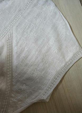 Стильная белая блузка блуза футболка вышиванка оверсайз бренд next petite, р.16р7 фото
