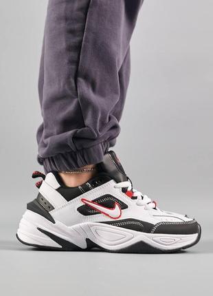 Кожаные женские черно-белые кроссовки nike m2k tekno 🆕 найк м2к текно