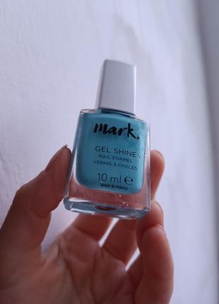 Лак для ногтей голубой бирюзовый mark gel shine2 фото