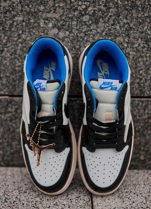 Nike air jordan 1 low travis scott blue/black/white чоловічі жіночі кросівки блакитні білі знижка скидка женские мужские кроссовки голубые белые