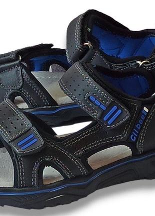 Открытые кожаные спортивные босоножки сандалии ав-18 клиби clibee обувь для мальчика р.31
