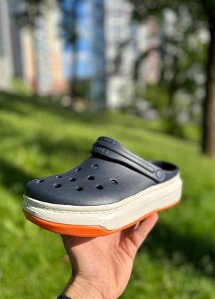 Кроксы crocs full force синие сабо / шлепанцы