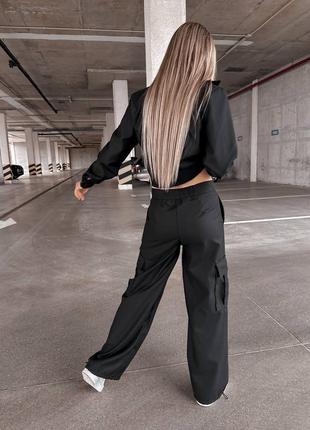 Костюм двойка брюки карго пиджак рубашка качественный базовый белый бежевый серый черный хаки трендовый стильный комплект3 фото