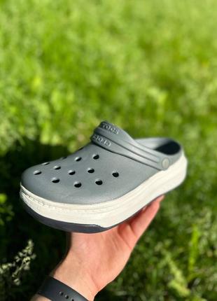 Крокси crocs full force сірі  сабо / шльопанці