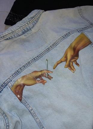 Джинсовая куртка,  джинсовка с рисунком2 фото