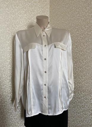 Неймовірна шовкова блуза,сорочка колір айворі ексклюзивна колекція  peter hahn