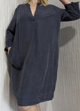 Италие новое платье длинный рукав платье - кокон платье из люацелля. льняное платье1 фото