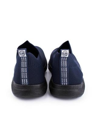 Мужские темно-синие кроссовки из текстиля3 фото