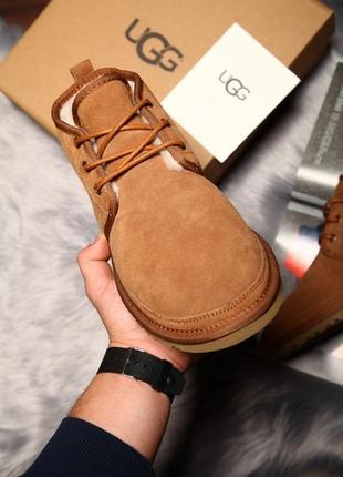 Мужские уги 💥ugg david beckham boots💥, зимние коричневые кожаные ботинки.3 фото