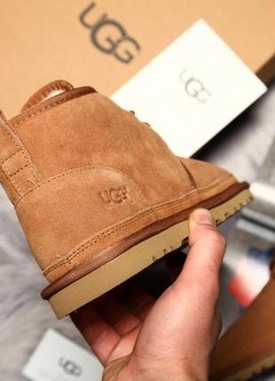 Мужские уги 💥ugg david beckham boots💥, зимние коричневые кожаные ботинки.6 фото