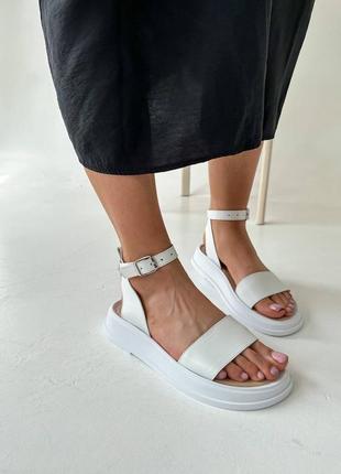 Босоножки натуральная кожа белые женские