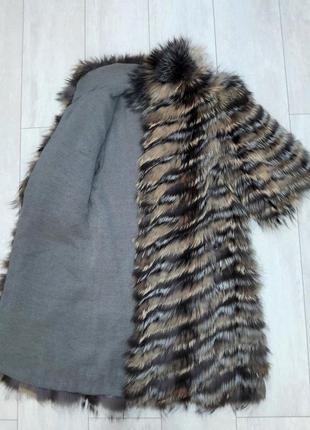 Кардиган пальто шуба из меха чернобурки роспуск р.s6 фото