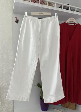 Белые котоновые штаны брюки палаццо armani jeans1 фото