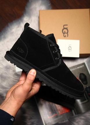 Мужские зимние черные угги. кожаные ugg, угги.