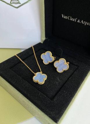 Брендовый комплект в стиле van cleef (vca, ван клиф, клевер) !💖💖💖