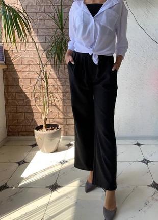 Женский стильный, классический, модный деловой костюм тройка брюки, блуза и топ 531707 фото
