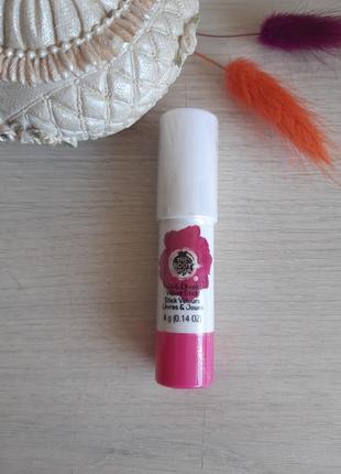 The body shop lip & cheek velvet stick, стик для губ та щік.3 фото