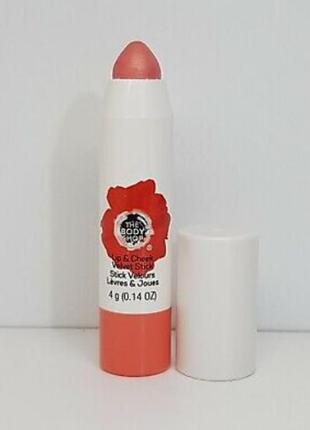 The body shop lip & cheek velvet stick, стик для губ и щек.