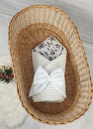 Двусторонний плюш конверт с бантом