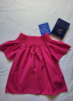 Цветовая фуксии блуза с резинкой сверху тм reserved🌺 размер eur 36/uk 8