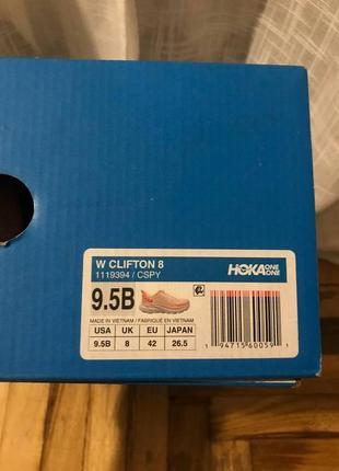 Кроссовки женские  hoka one one clifton 8 (оригінал) 26.5 см6 фото