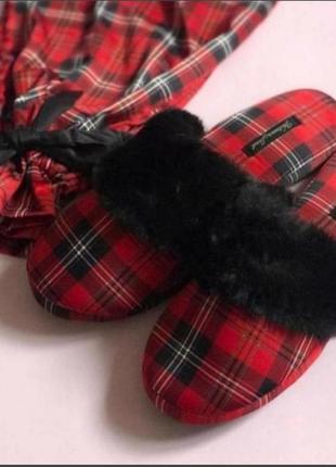 Victoria’s secret оригинал сатиновые домашние тапочки в подарочном мешочке3 фото