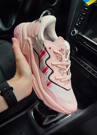 Кроссовки текстильные adidas ozweego розовые