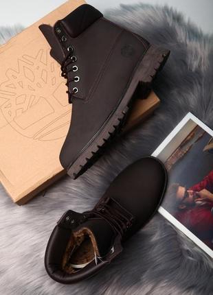 💎зимові тімберленд💎чоловічі\жіночі шкіряні коричневі черевики timberland brown зима.