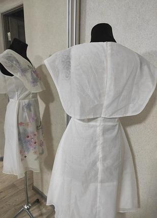 Сказочная ножка мини платье 👗 с вышивкой в стиле алисы в зазеркалли со стразами и пайетками 4