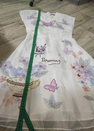 Сказочная ножка мини платье 👗 с вышивкой в стиле алисы в зазеркалли со стразами и пайетками 7