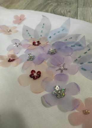Сказочная ножка мини платье 👗 с вышивкой в стиле алисы в зазеркалли со стразами и пайетками 8
