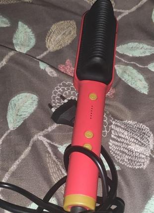 Гребінець-випрямляч hair straightener hqt-909в для завивки волосся з турмаліновим покриттям1 фото