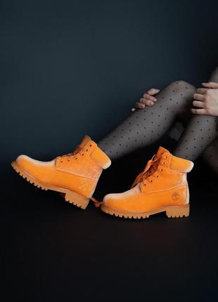 🌹осенние timberland off-white orange🌹женские демисезонные ботинки тимберленд1 фото