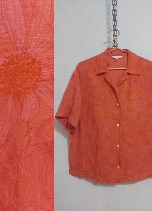 Рубашка оверсайз прямого кроя из смесового льна  H&M maje linen blend