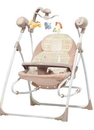 Шезлонг-гойдалка nanny 3в1 beige dot crl-0005 carrello grey planet заколисуючий центр