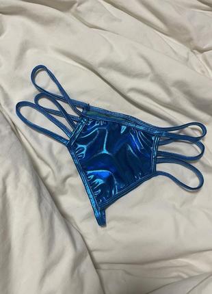 Трусики сексі для стриптизу блакитні нижня білизна