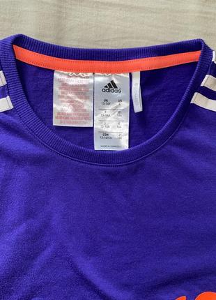 Жіноча футболка adidas climalite фіолетова спортивна зі стильним написом легка3 фото