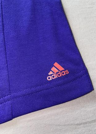 Женская футболка adidas фиолетовая спортивная стильная7 фото