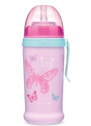 Поїльник-непроливайка canpol babies butterfly рожевий 350 мл (56/515_pin)