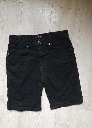 Челрные джинсовые шорты мужские boohoo man