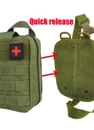 Тактичний підсумок аптечка армійська аптечка підвісна швидкого скидання сумка з системою m.o.l.l.e olive3 фото