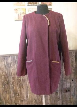 Пальто винного цвета 3