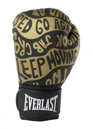 Боксерські рукавиці everlast spark boxing gloves чорний золотий 14 унцій (919580-70-8114)1 фото